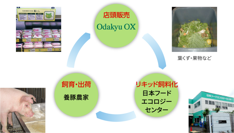 店頭販売 Odakyu OX 飼育・出荷 養豚農家 リキッド飼料化 日本フードエコロジーセンター 葉くず・果物など