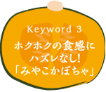 keyword3 ホクホクの食感にハズレなし！「みやこかぼちゃ」