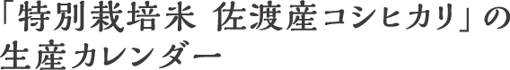 特別栽培米　佐渡産コシヒカリの生産カレンダー
