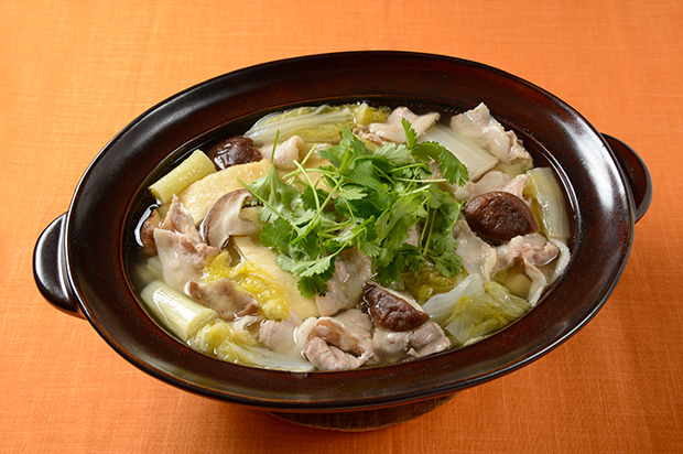 中華風白菜漬けと豚肉の鍋